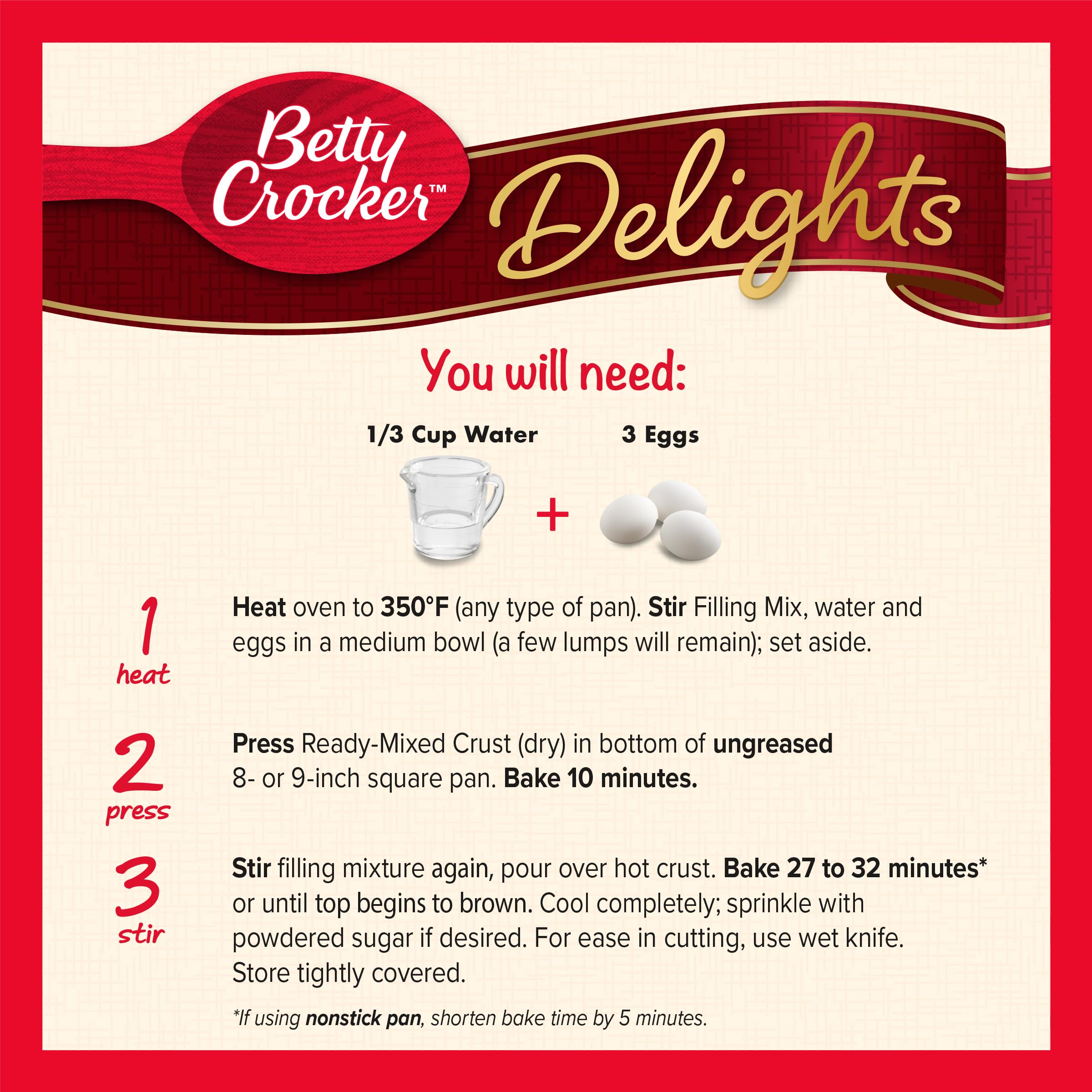 Betty Crocker Delights Supreme Lemon Bars Mix, 16.5 oz. (Pack of 12) - Image 5