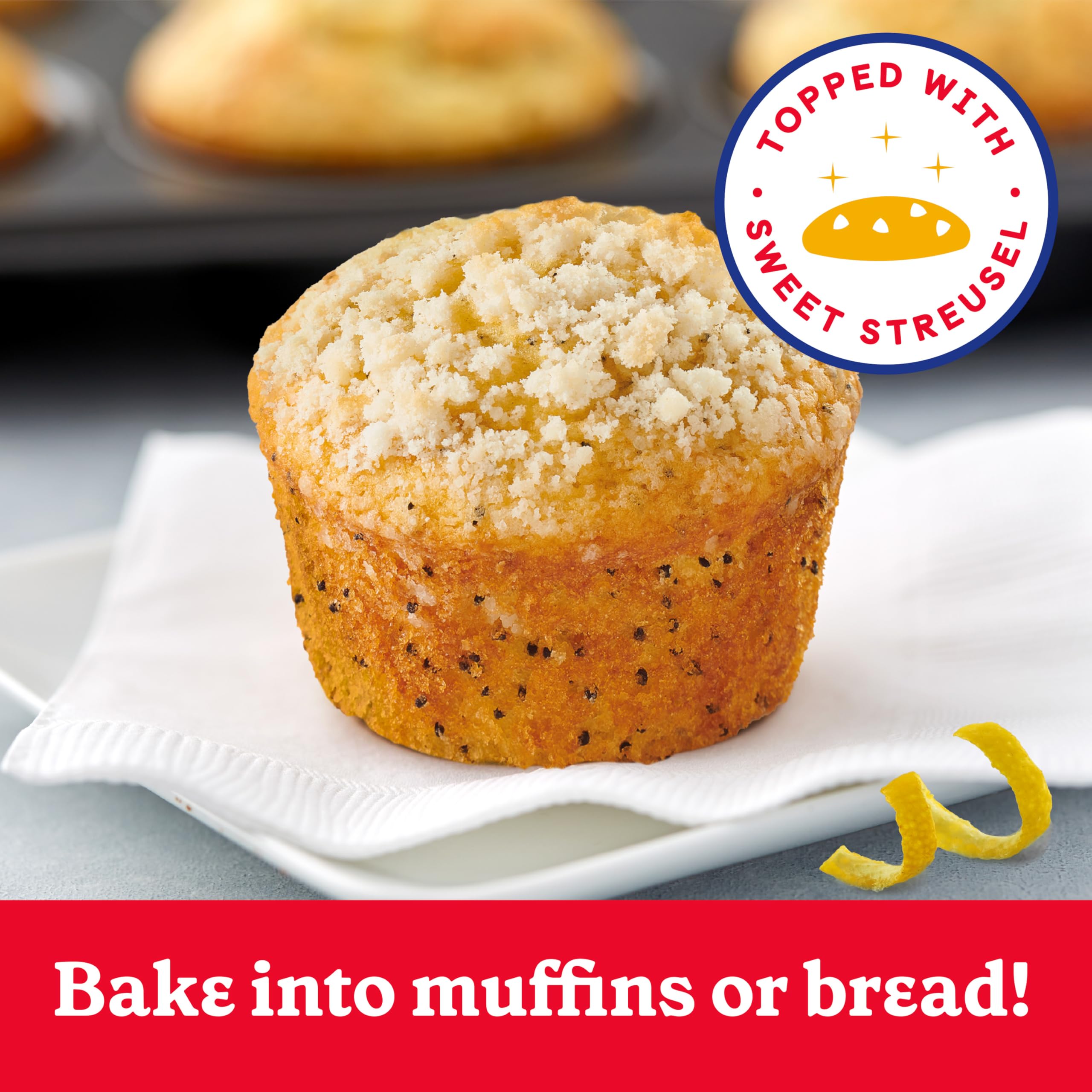 Betty Crocker Muffin and Quick Bread Mix, Lemon Poppy Seed With Streusel, 14.5 oz (Pack of 12) - Image 3