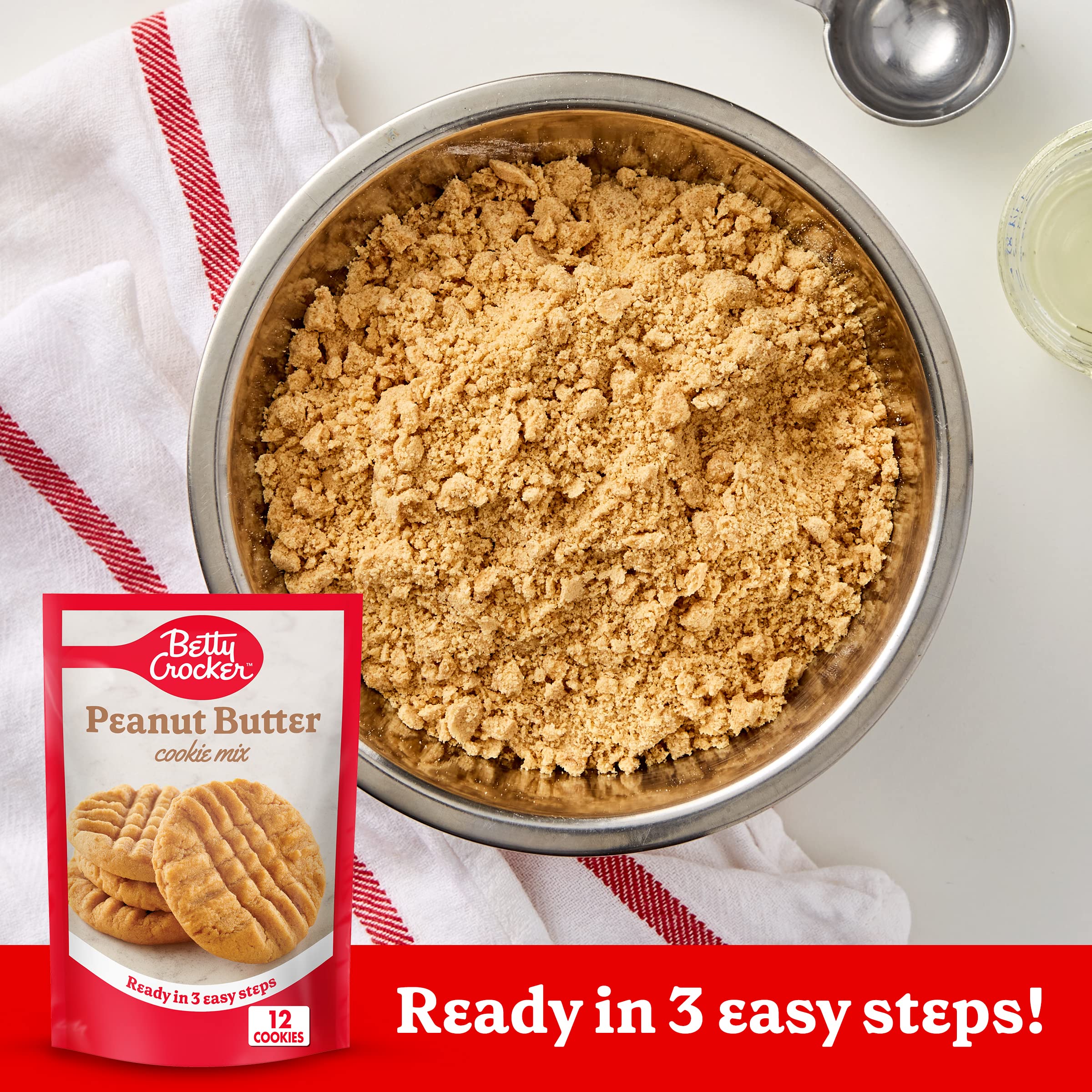 Betty Crocker Peanut Butter Cookie Mix, Makes twelve (12) 2-inch Cookies, 7.2 oz. - Image 4
