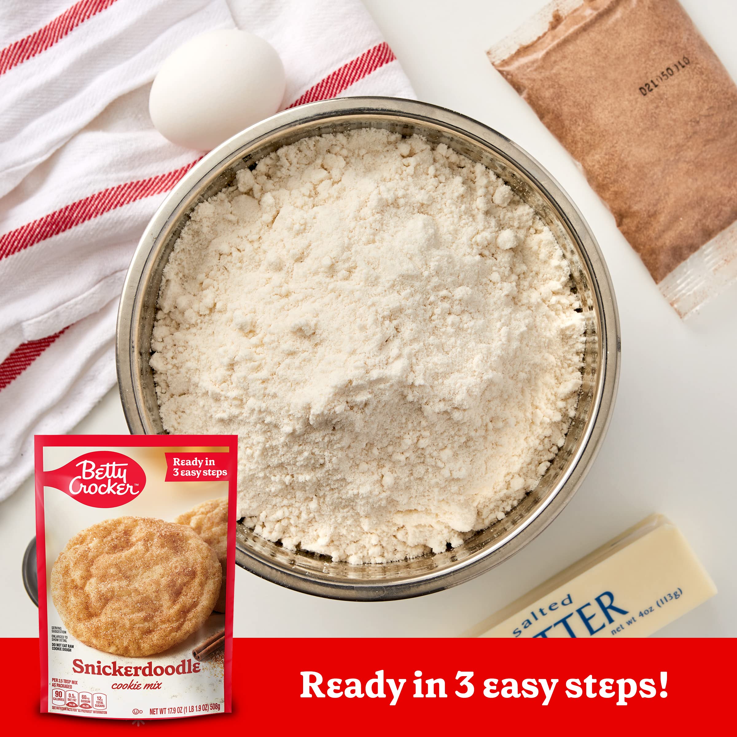 Betty Crocker Snickerdoodle Cookies, Cookie Baking Mix, 17.9 oz (Pack of 10) - Image 4